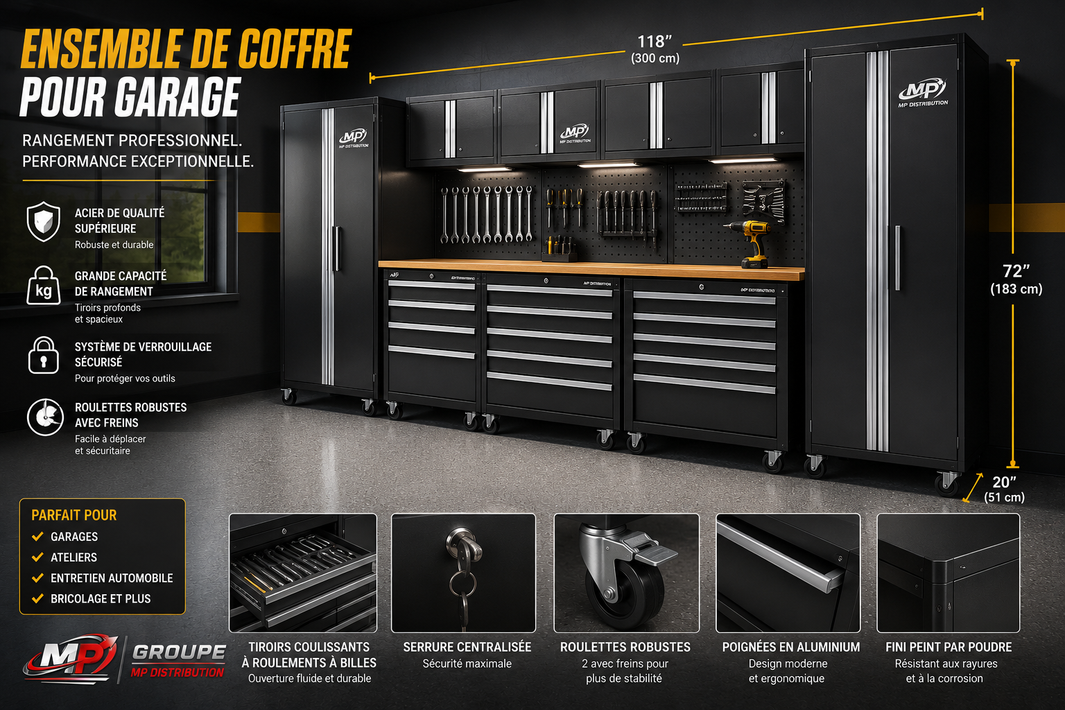 Armoire de rangement de garage