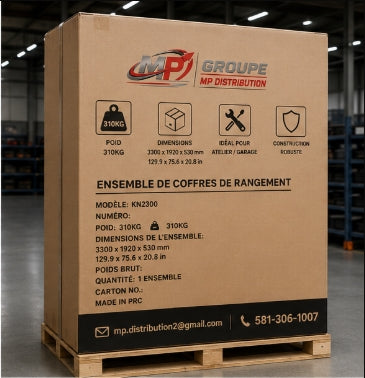 Ensemble de coffres a outils pour garages