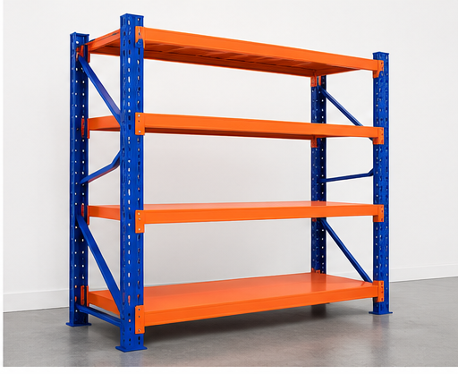 Étagère métallique robuste – Qualité commerciale BLEU/ORANGE