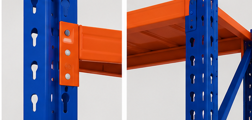 Étagère métallique robuste – Qualité commerciale BLEU/ORANGE
